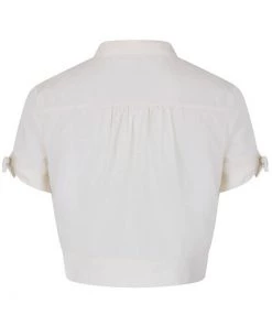 New In Banned Pussy 40's Crop Top Cream