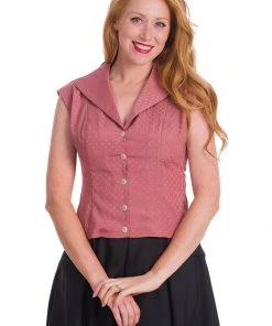 New In Banned Afternoon Tea Spot 40's Blouse Blush