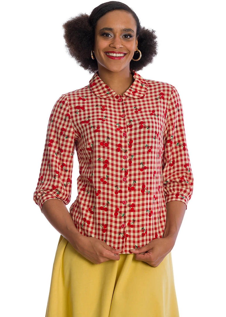Banned Cherry Amore 40's Blouse Red New In