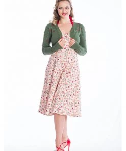 Banned Summer Berry Cherry 50's Bolero Green New In