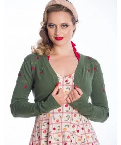 Banned Summer Berry Cherry 50's Bolero Green New In