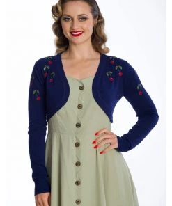 Banned Summer Berry Cherry 50's Bolero Navyblue New In