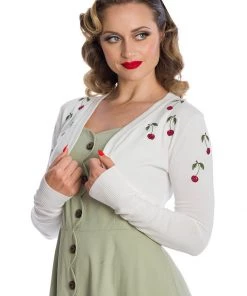 Banned Summer Berry Cherry 50's Bolero Ivory