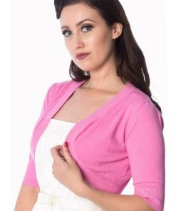 New In Banned Hudson 50's Bolero Bright Pink