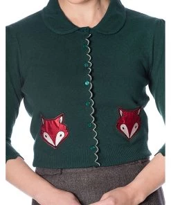 New In Banned Foxy 40's Cardigan Dark Green