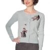 Banned Black Cat Bloom 40's Cardigan Blue