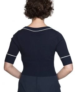 Banned Summer Sail 40's Cardigan Navy Blue New In