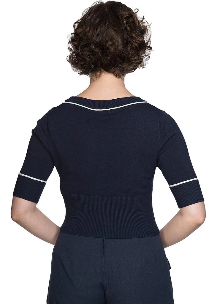 Banned Summer Sail 40's Cardigan Navy Blue New In