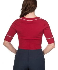 New In Banned Summer Sail 40's Cardigan Red
