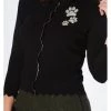 New In Banned Foot Print Dog 40's Cardigan Black
