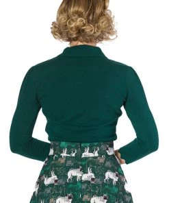 Banned Foot Print Dog 40's Cardigan Green New In