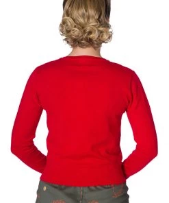 New In Banned Winter Leaves 40's Cardigan Red