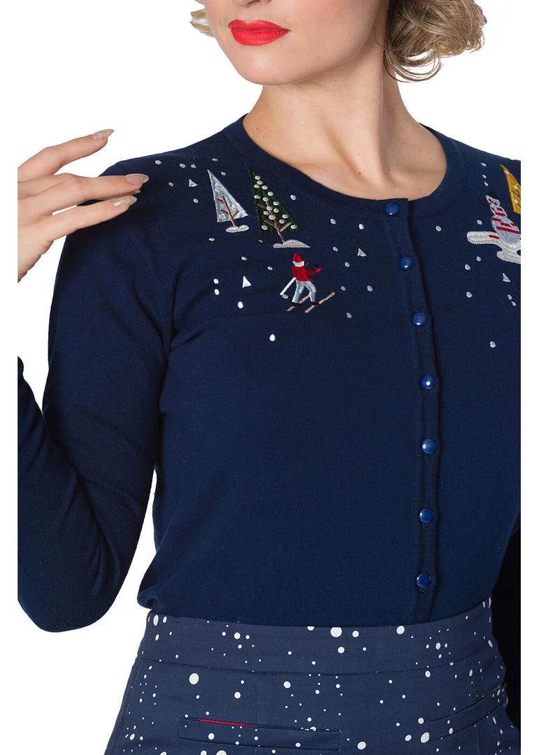 New In Banned Christmas Town 40's Cardigan Blue