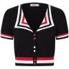 New In Banned Collar Sailor 60's Top Black