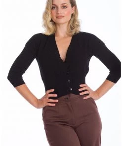 New In Banned Cutie 40's Cardigan Black