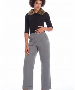 Banned Leopard Collar 40's Cardigan Black