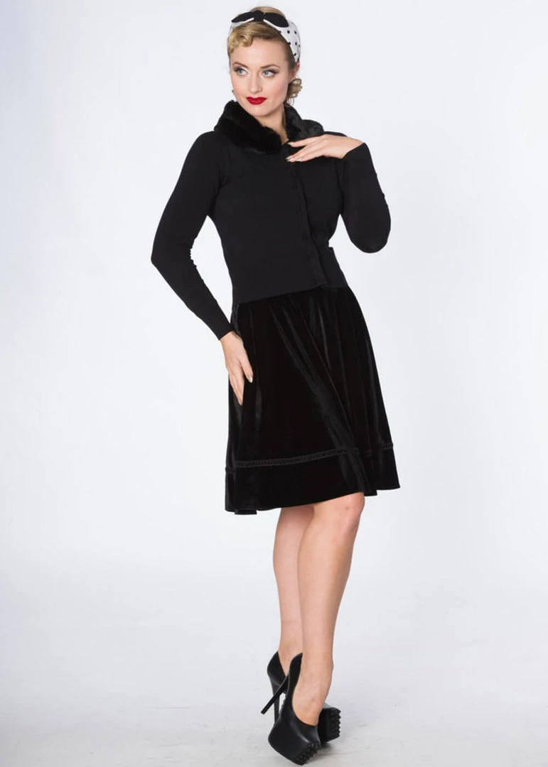 New In Banned Bow Dreaming 40's Cardigan Black