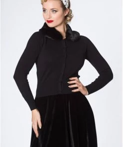 New In Banned Bow Dreaming 40's Cardigan Black