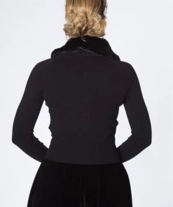 New In Banned Bow Dreaming 40's Cardigan Black