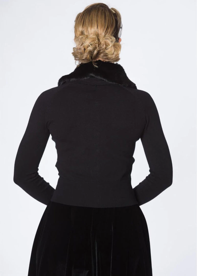 New In Banned Bow Dreaming 40's Cardigan Black