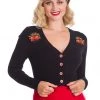 Banned Strawberry Fields 50's Cardigan Black New In