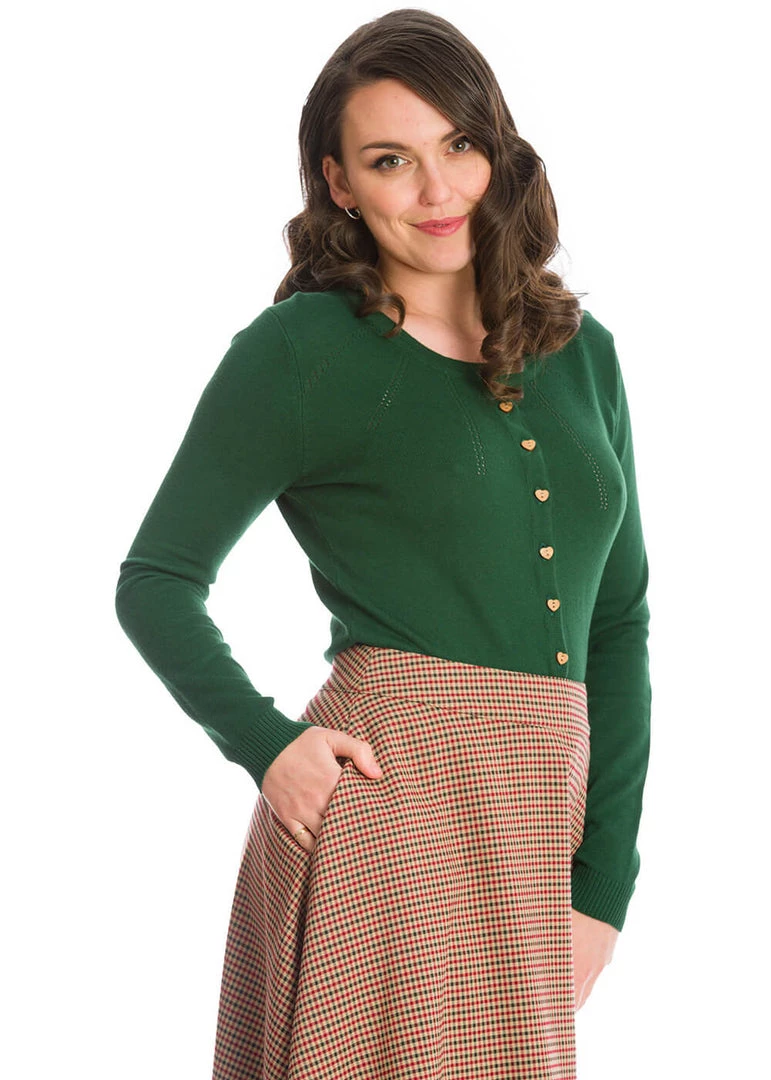 New In Banned Nina 50's Cardigan Green