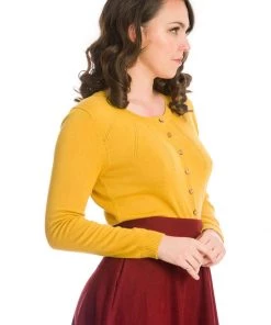 New In Banned Nina 50's Cardigan Mustard