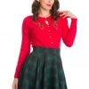 Banned Holly Go Lightly 50's Cardigan Red New In