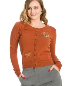 Banned Lets Smile 50's Cardigan Brown