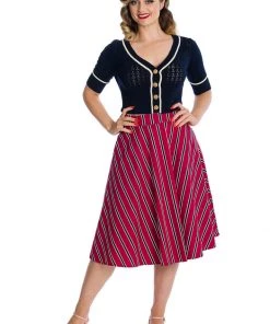 Banned Boat Club Anchor 50's Cardigan Navyblue