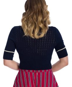 Banned Boat Club Anchor 50's Cardigan Navyblue