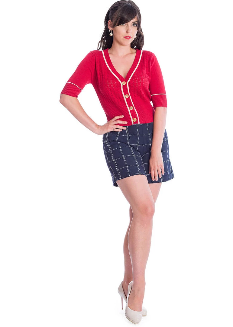 New In Banned Boat Club Anchor 50's Cardigan Red