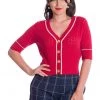 New In Banned Boat Club Anchor 50's Cardigan Red