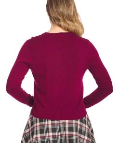 Banned Winter Storm 50's Cardigan Burgundy Red