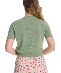New In Banned Summer Scallop 40's Cardigan Green