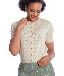 Banned Summer Scallop 40's Cardigan Ivory