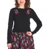 Banned Singing Rose 50's Cardigan Black New In