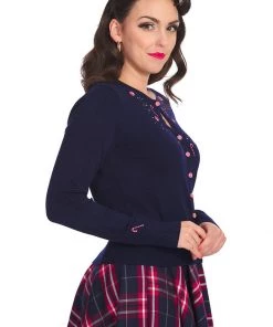 Banned London Town 50's Cardigan Navy Blue