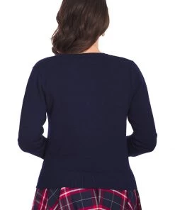 Banned London Town 50's Cardigan Navy Blue