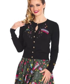 Banned Queens Cab 50's Cardigan Black