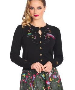 Banned Queens Cab 50's Cardigan Black