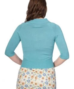 New In Banned April Bow 40's Cardigan Blue