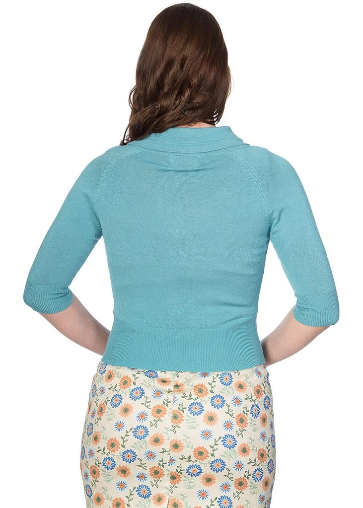 New In Banned April Bow 40's Cardigan Blue