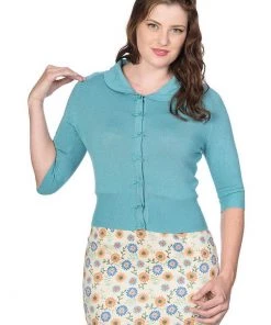 New In Banned April Bow 40's Cardigan Blue