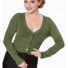 New In Banned Lets Go Dancing 50's Cardigan Forest Green