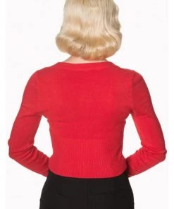 New In Banned Lets Go Dancing Retro 50's Cardigan Red