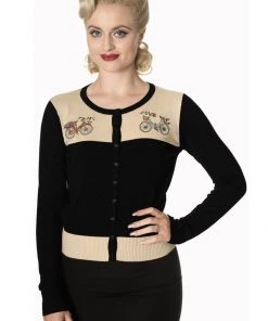 New In Banned Bicycle 50's Cardigan Black