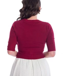 Banned Overload 50's Cardigan Dark Red New In