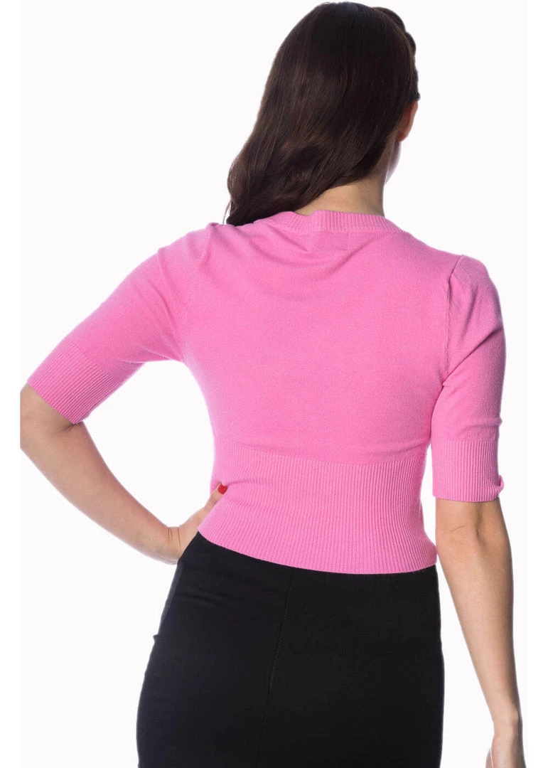 New In Banned Overload 50's Cardigan Bright Pink