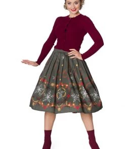 New In Banned Dolly 50's Cardigan In Burgundy